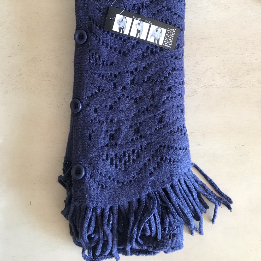 NWT Cardi Shawl -Blue w/ Sparkle